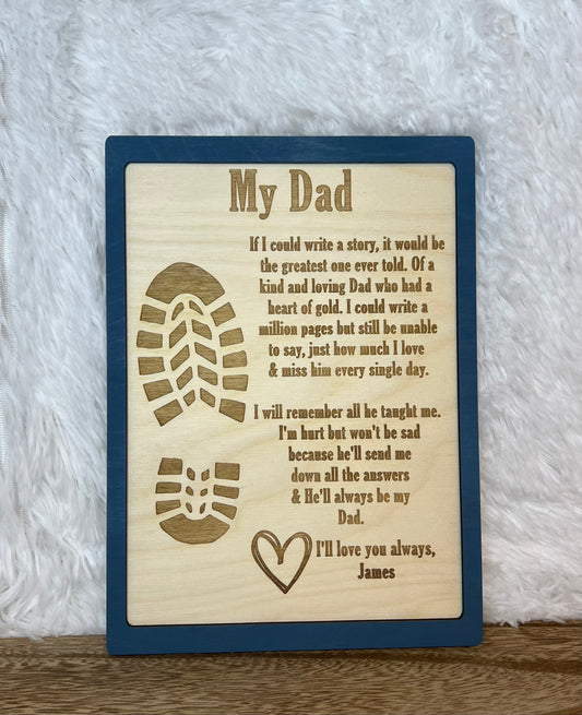 My Dad Memorial Plaque