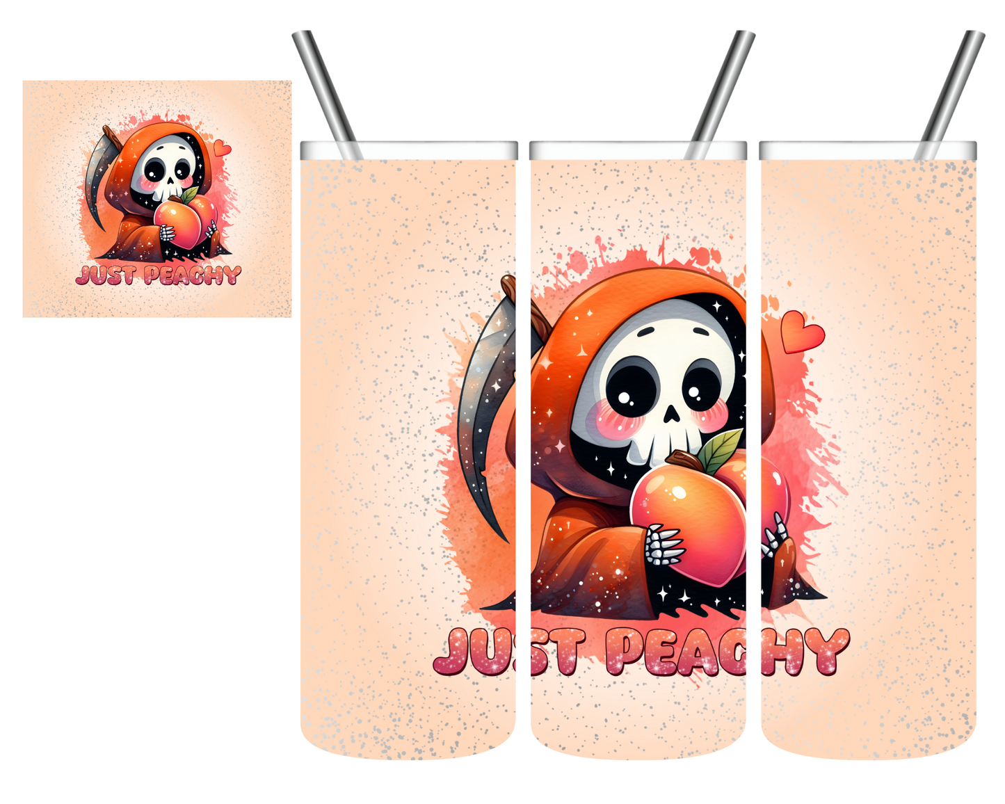 Just Peachy Grim Reaper 20 oz Tumbler