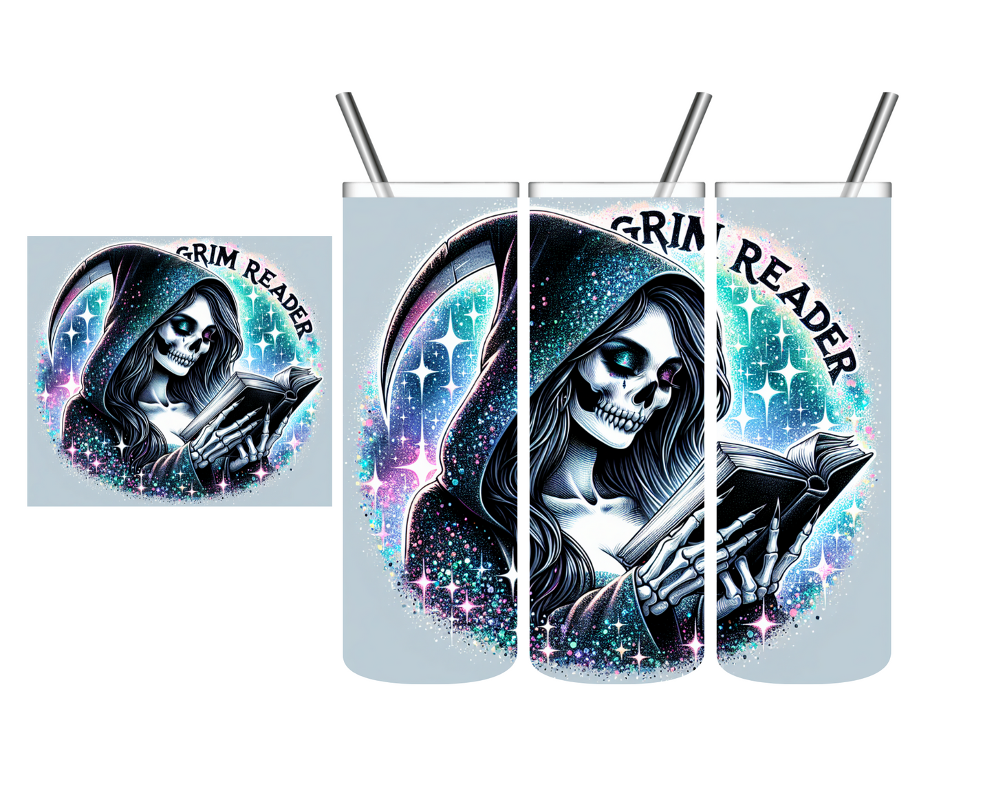 Grim Reader Grim Reaper Book 20 oz Tumbler