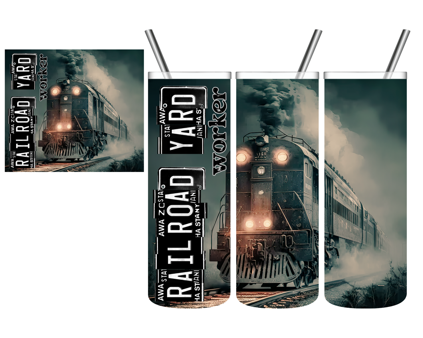 Railroad Worker License Plate 20 oz Tumbler