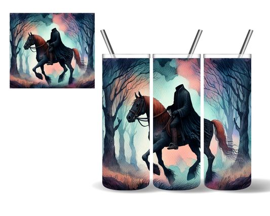 Headless Horseman Halloween Horse 20 oz Tumbler