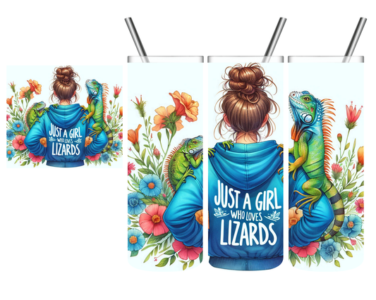 Just a Girl Who Loves Lizards Iguana 20 oz Tumbler