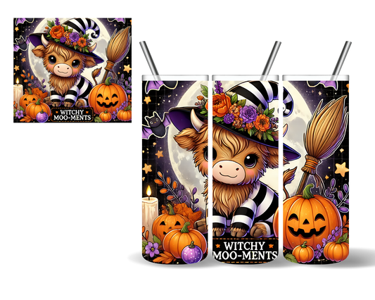 Witchy Moo-Ments Highland Cow Halloween 20 oz Tumbler