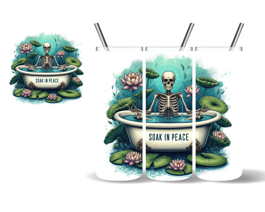 Soak in Peace Skeleton 20 oz Tumbler