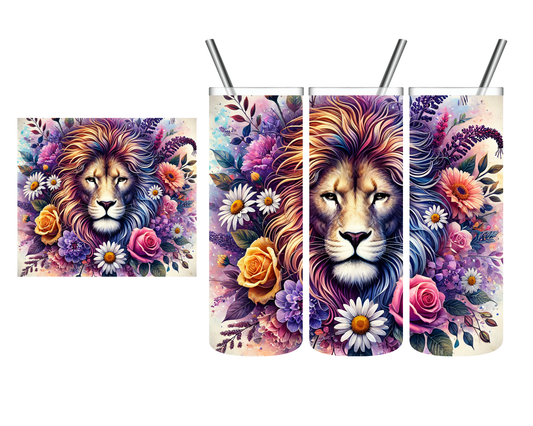 Floral Lion 20 oz Tumbler