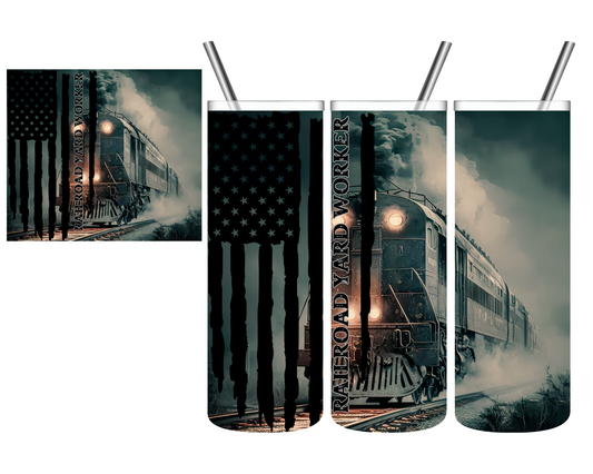 Railroad Worker Flag 20 oz Tumbler