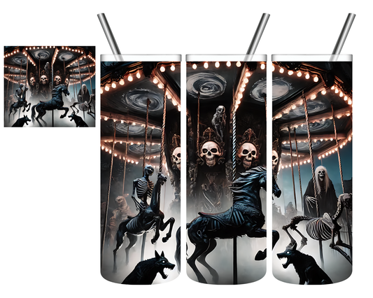 Haunted Horror Carousel Halloween 20 oz Tumbler