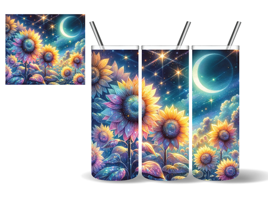 Glitter Sunflower Moon 20 oz Tumbler