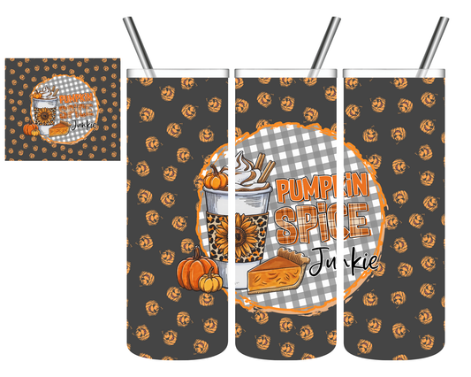 Pumpkin Spice Junkie Jack-o-Lantern Fall 20 oz Tumbler