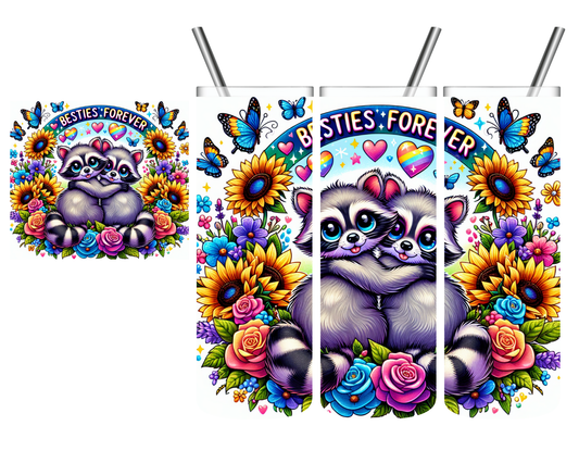 Besties Forever Raccoon 20 oz Tumbler