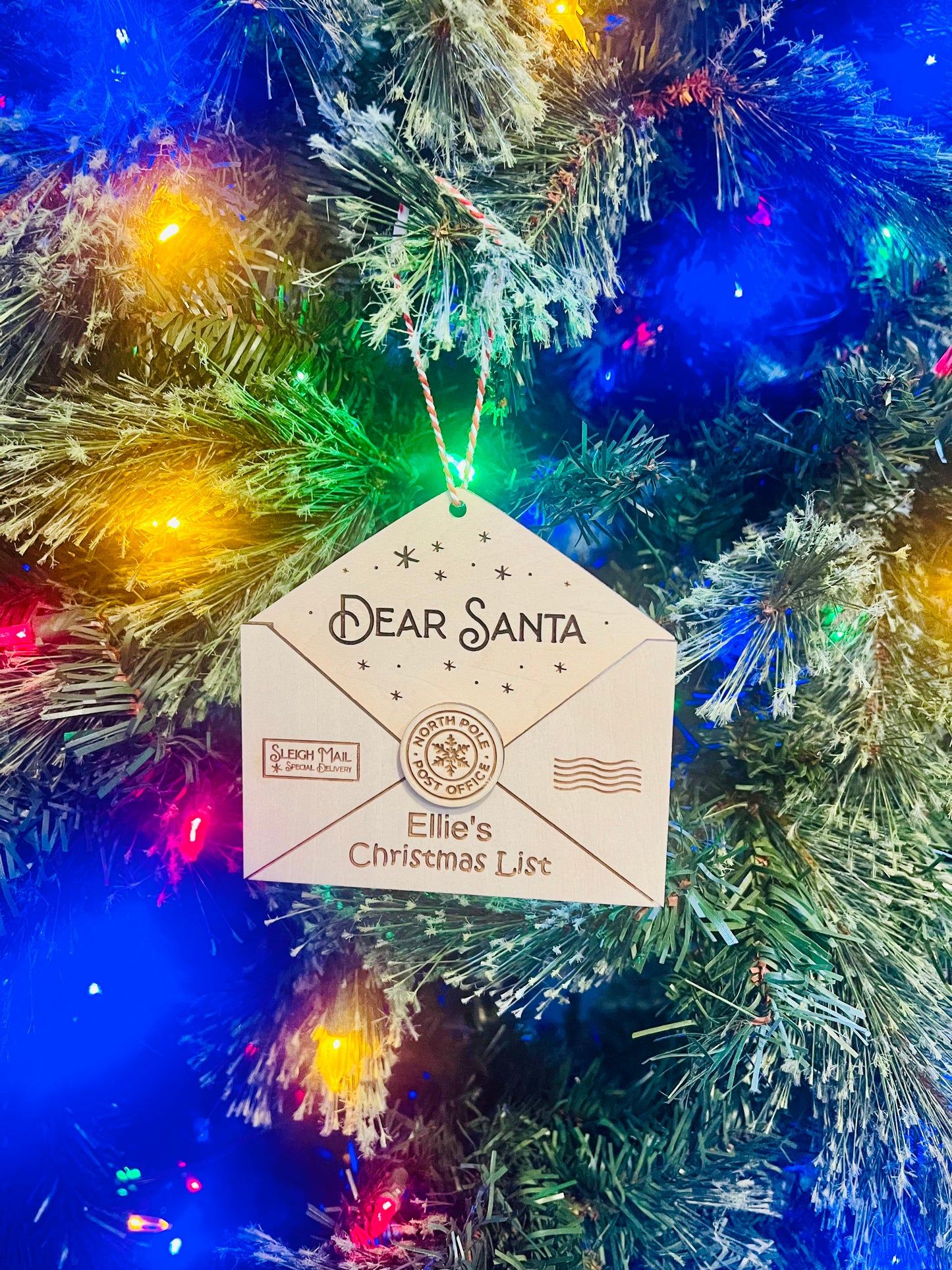 Letter to Santa Holder Envelope Christmas Ornament