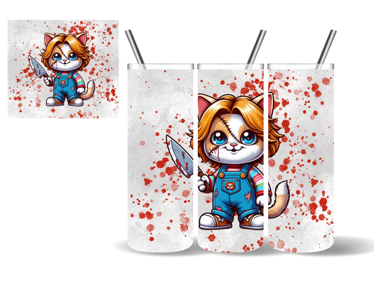 Chucky Halloween Cat 20 oz Tumbler