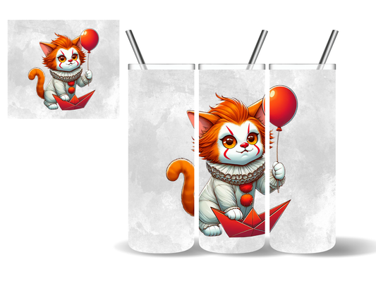 Clown Halloween Cat 20 oz Tumbler