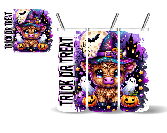 Trick Or Treat Highland Cow Halloween 20 oz Tumbler