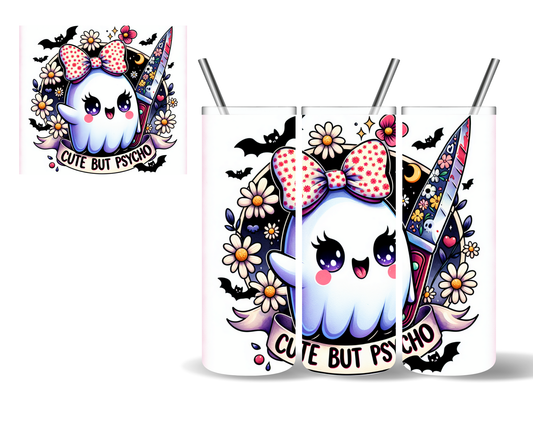 Cute But Psycho Ghost Halloween 20 oz Tumbler