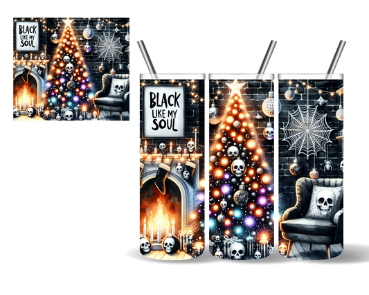 Black Like My Soul Christmas Tree 20 oz Tumbler