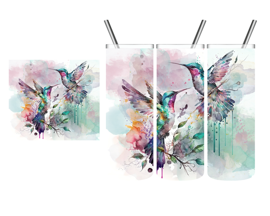 Watercolor Hummingbirds 20 oz Tumbler