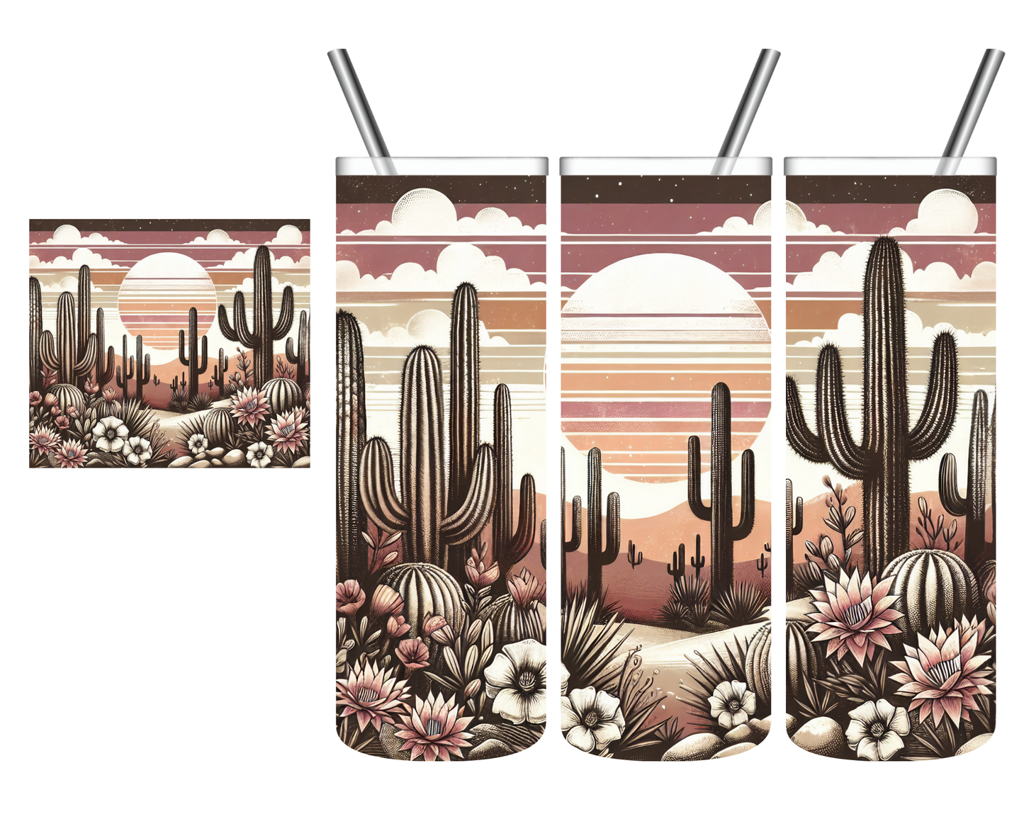 Pink Desert Scene 20 oz Tumbler