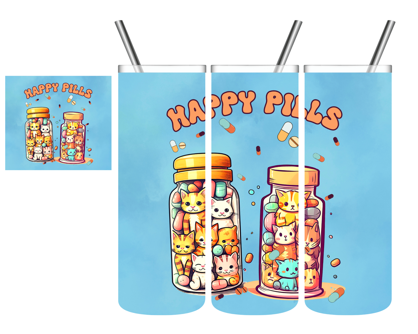 Cat Happy Pills 20 oz Tumbler