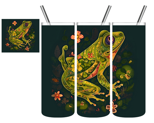 Vintage Frog Floral 20 oz Tumbler