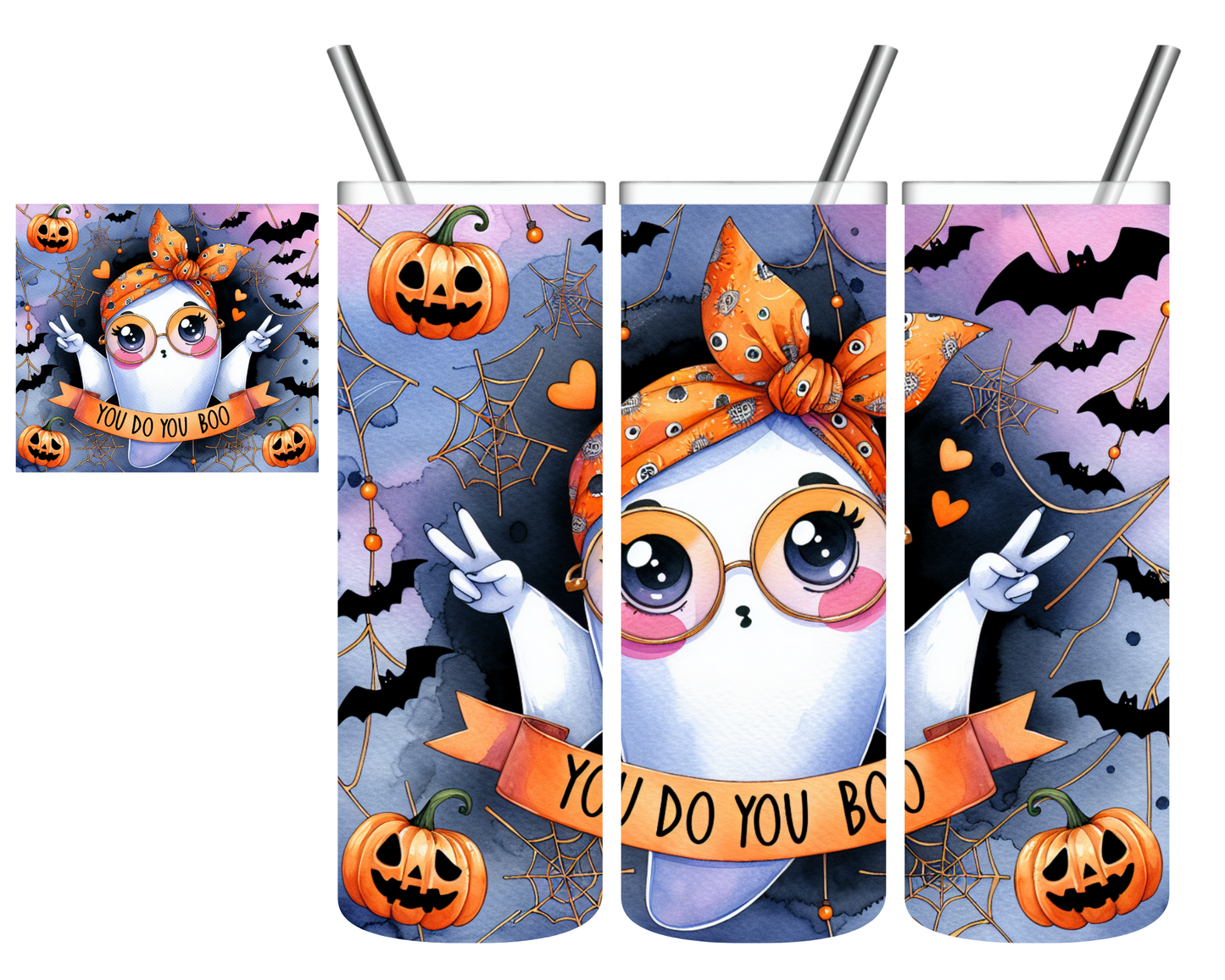 You Do You Boo Ghost Halloween 20 oz Tumbler