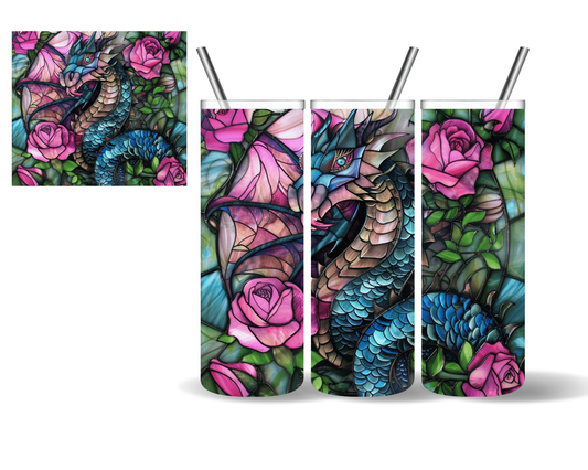 Stained Glass Dragon 20 oz Tumbler