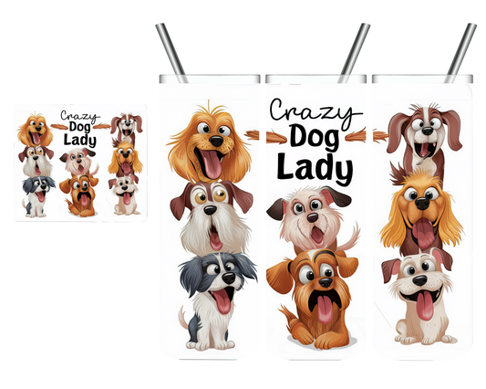 Crazy Dog Lady Cartoon 20 oz Tumbler