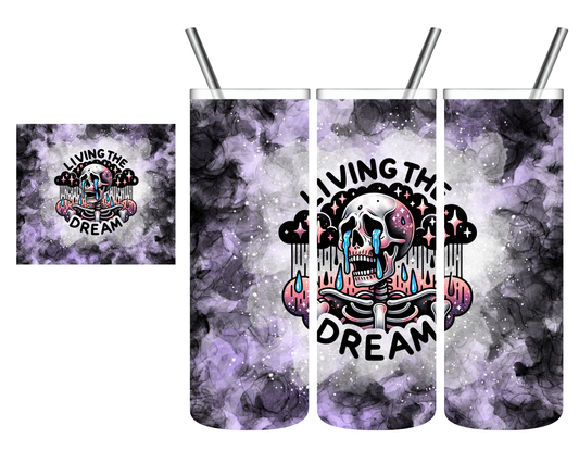 Living The Dream Skeleton 20 oz Tumbler