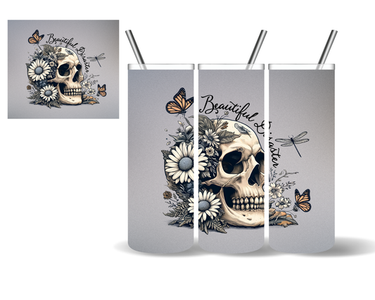 Beautiful Disaster Skull 20 oz Tumbler