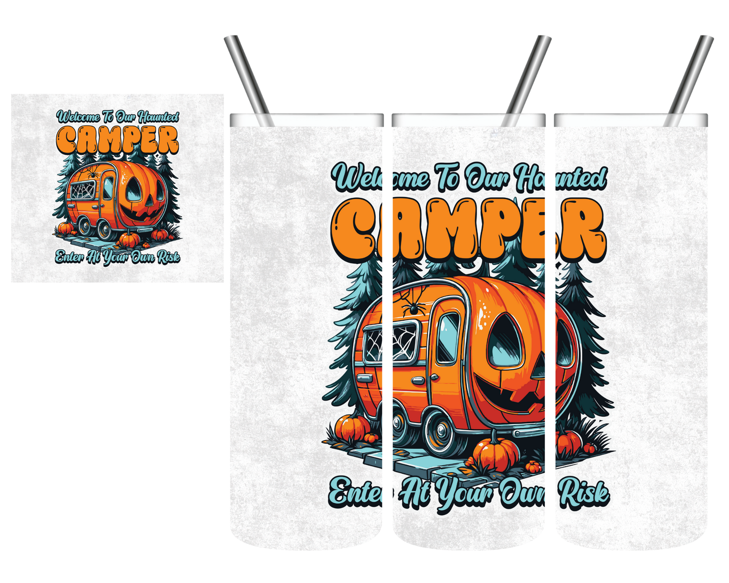 Welcome To Our Haunted Camper Halloween 20 oz Tumbler