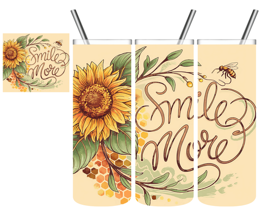 Smile More Sunflower 20 oz Tumbler