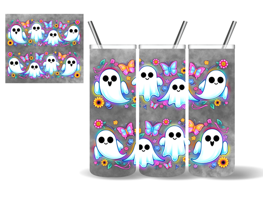 Neon Ghosts & Butterflies Halloween 20 oz Tumbler