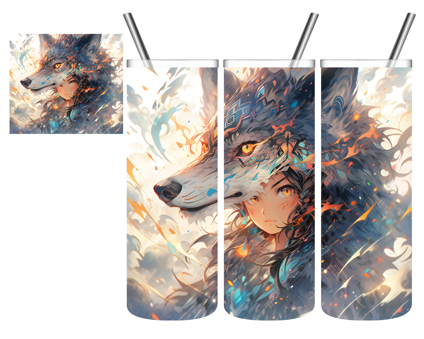 Anime Girl Wolf 20 oz Tumbler