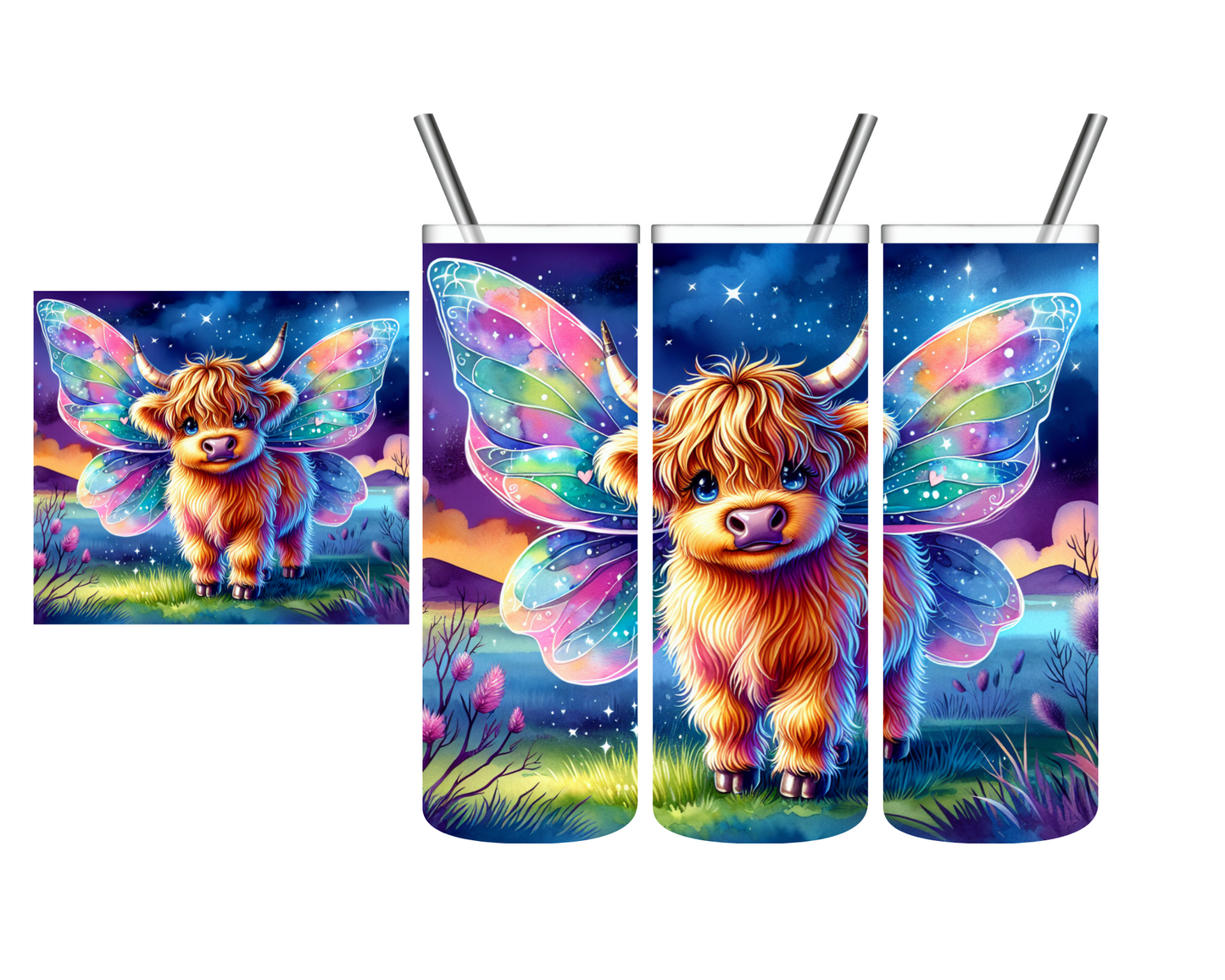 Highland Cow Fairy Magical 20 oz Tumbler