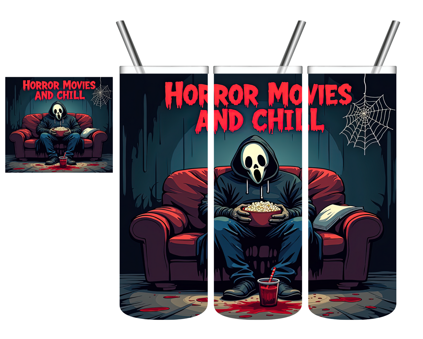 Horror Movies & Chill Guy 20 oz Tumbler