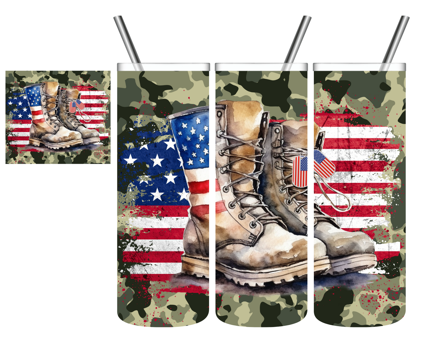 Army Boots Flag 20 oz Tumbler