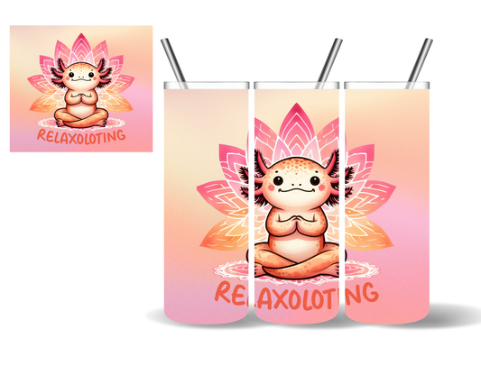 Relaxoloting Axolotl Meditating 20 oz Tumbler