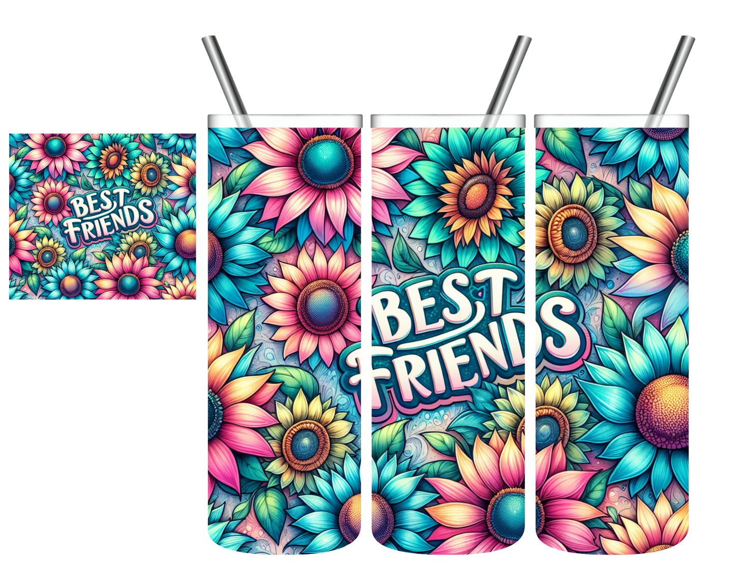 Best Friends Sunflower 20 oz Tumbler