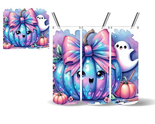 Iridescent Halloween Pumpkin Ghost Fall 20 oz Tumbler