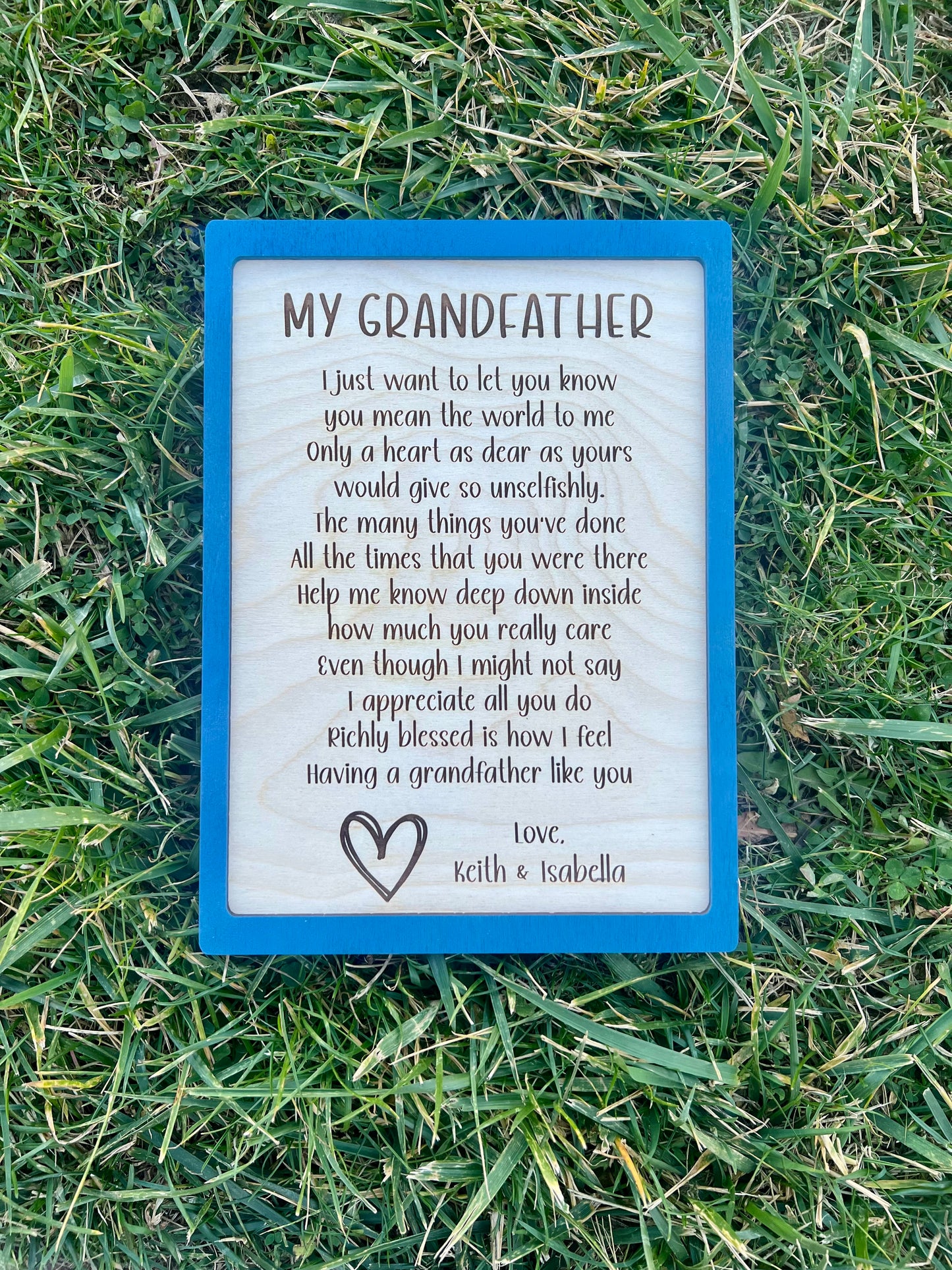 Personalized Grandfather Plaque Gift For Grandfather