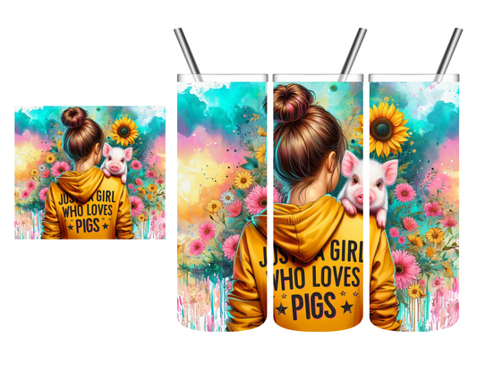 Just a Girl Who Loves Pigs 20 oz Tumbler