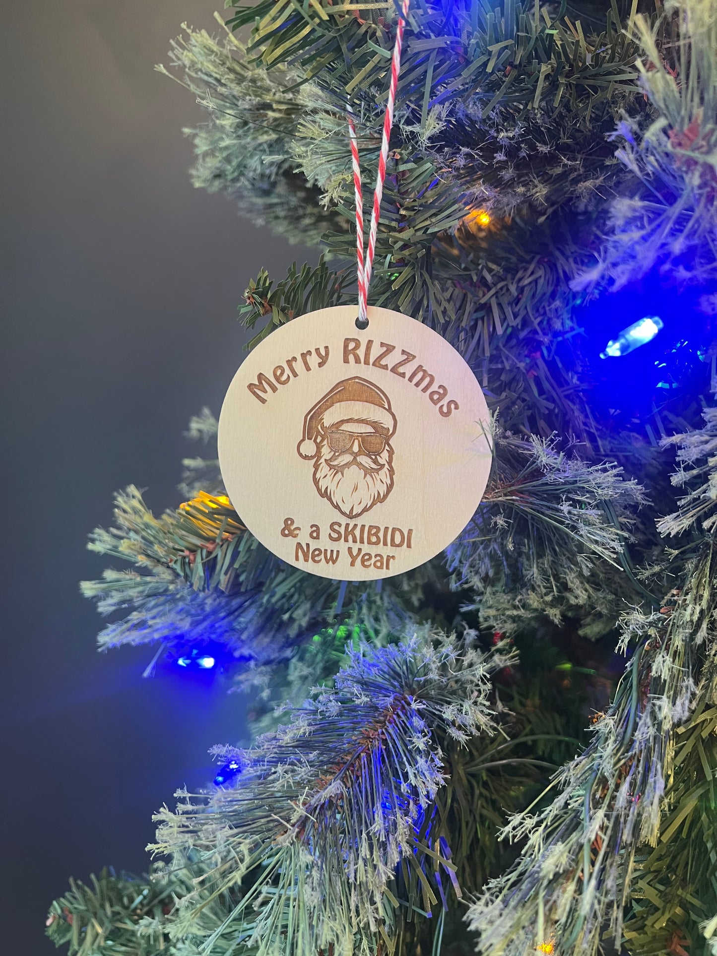 Merry Rizzmas & a Skibidi New Year Christmas Ornament